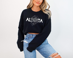 Alberta Diamond Line Art Unisex Crewneck | Prairie Apparel-1