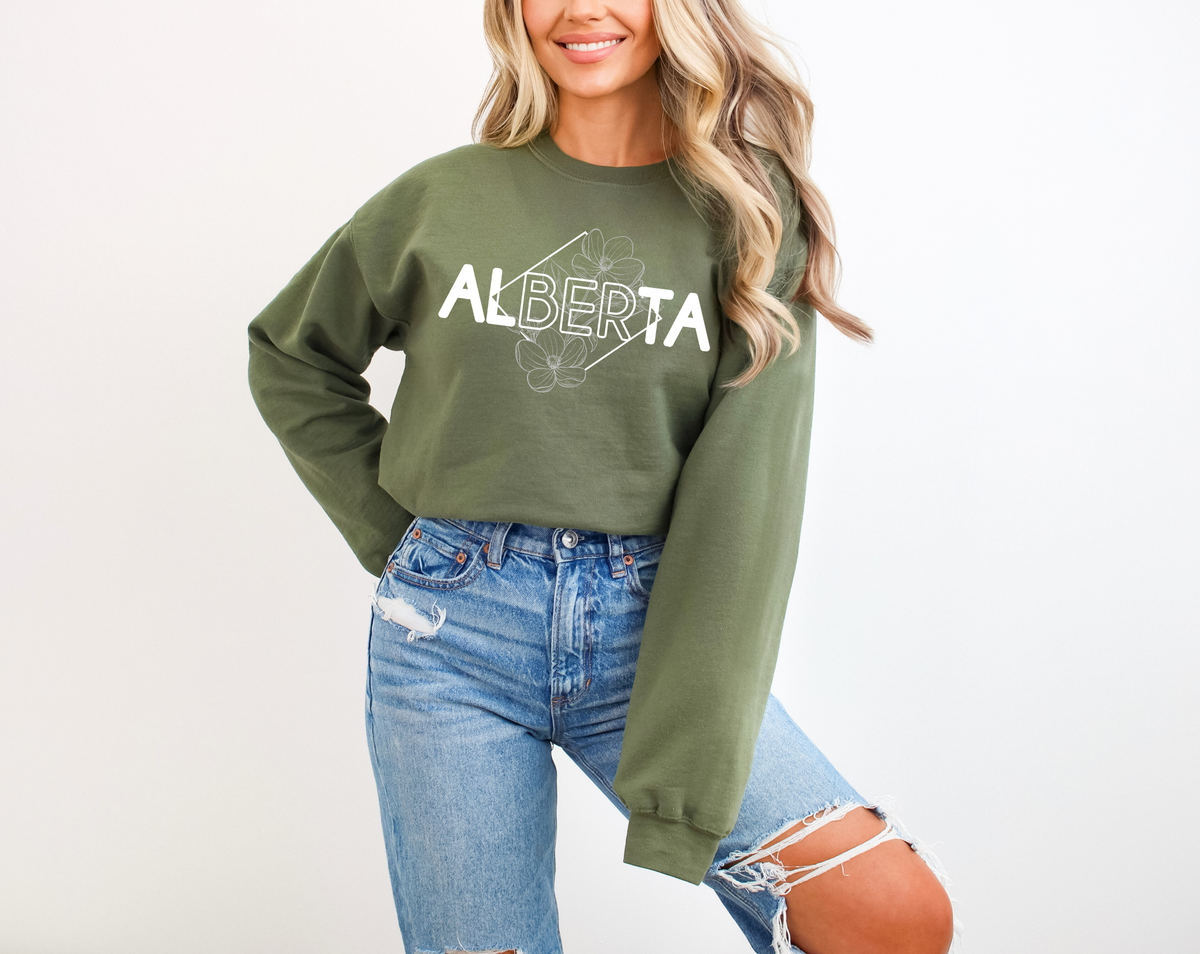 Alberta Diamond Line Art Unisex Crewneck | Prairie Apparel-2