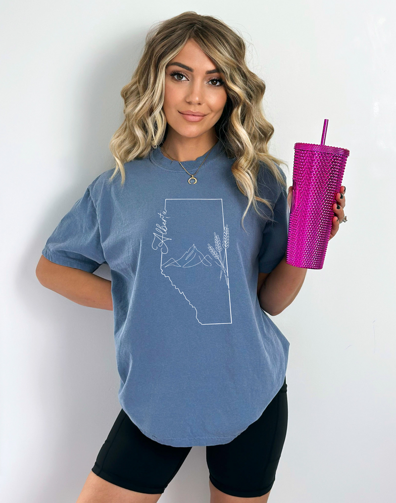 Alberta Line Art Unisex T-shirt-2
