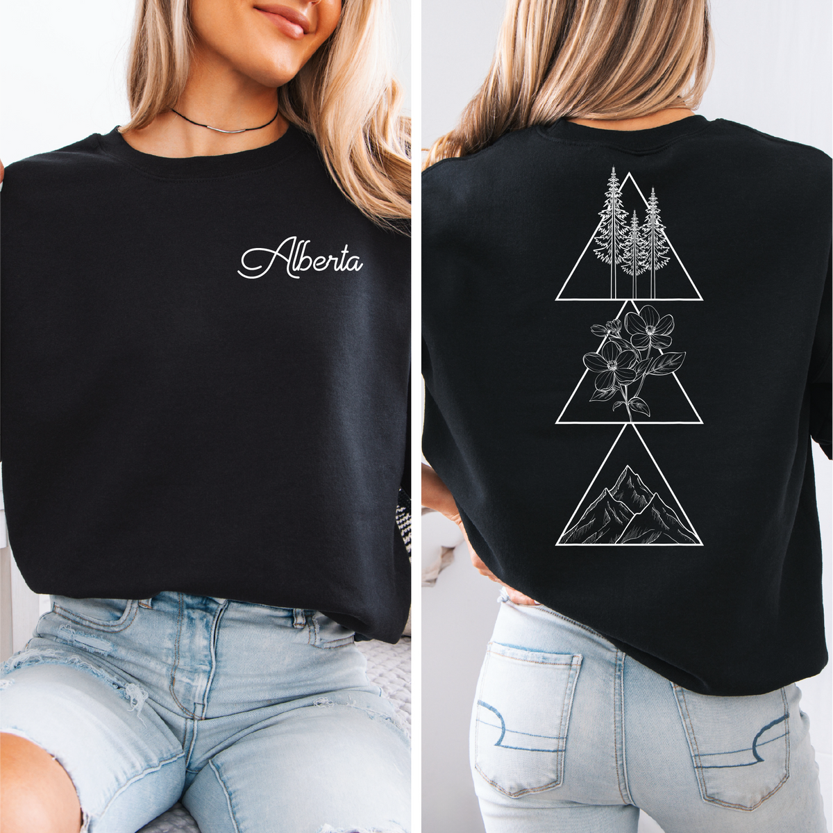 Geometric Alberta Unisex Crewneck | Prairie Apparel | Alberta Clothing-1