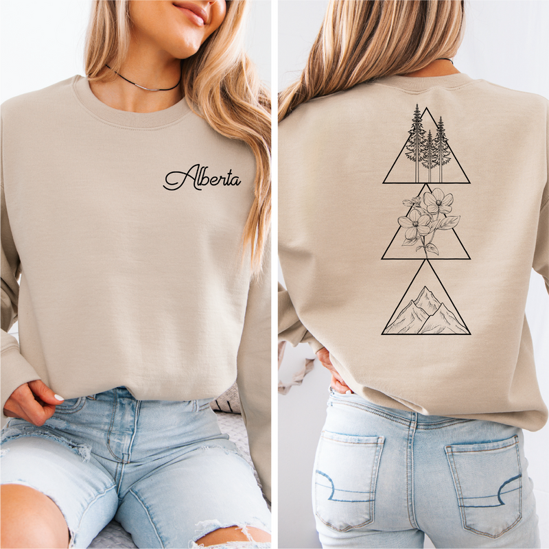 Geometric Alberta Unisex Crewneck | Prairie Apparel | Alberta Clothing-2