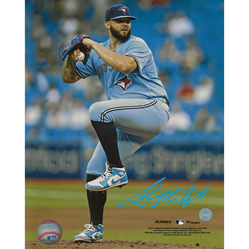 Foto de 8x10 de Alek Manoah autografiada, estilo Wind-Up, de los Toronto Blue Jays-1