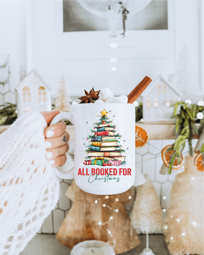 All booked For Christmas Ceramic Mug | Bookish-1