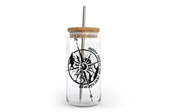 Always Take The Scenic Route Glass Can with Bamboo Lid-1