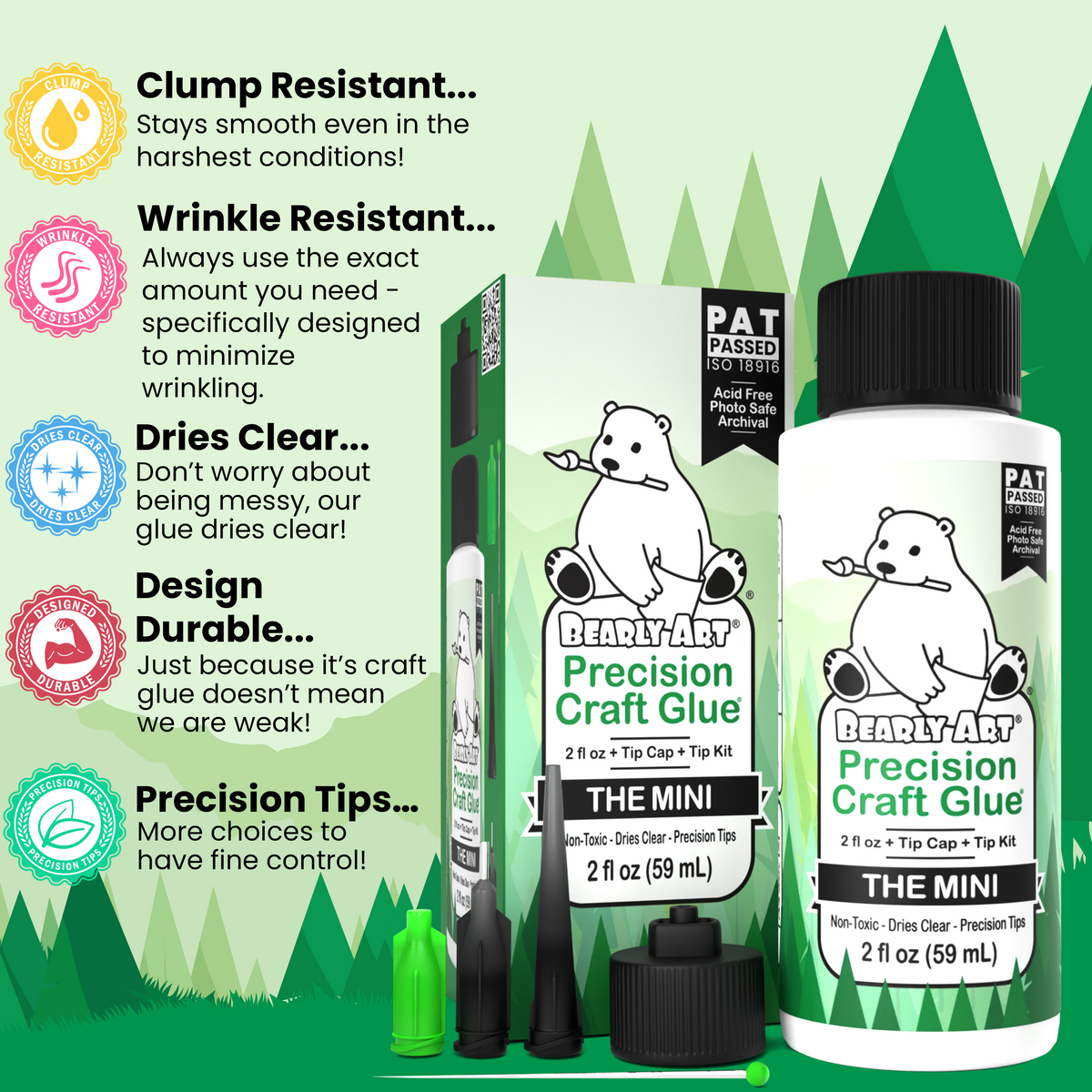 Bearly Art Precision Craft Glue - THE MINI-3