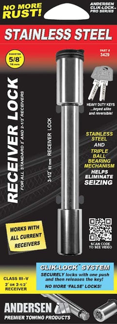 Andersen Rapid Hitch 3429 Keyed Locking Oversized Receiver Pin-3