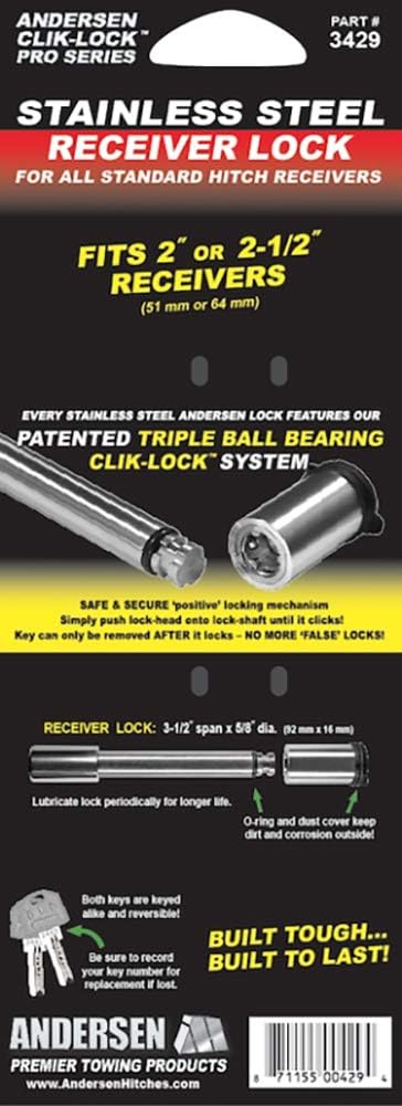 Andersen Rapid Hitch 3429 Keyed Locking Oversized Receiver Pin-4