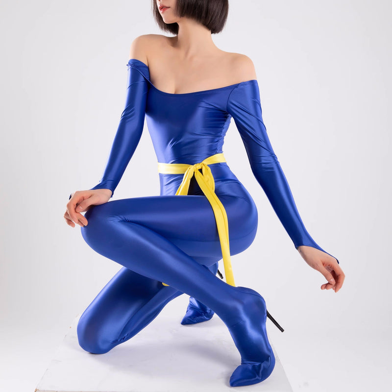 Anime Cat's Eye Cosplay Costume Spandex Full Bodysuit Jumpsuit-19