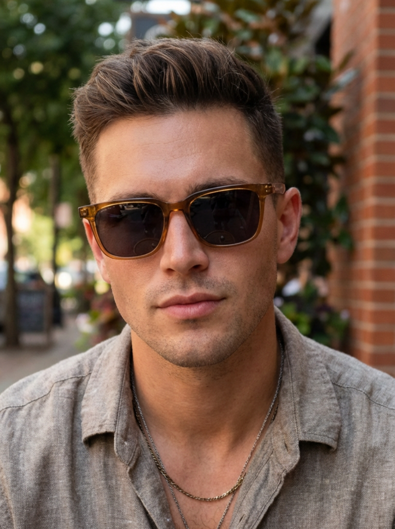 Boléro Vale — Black Classic Square Sunglasses-20