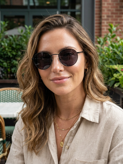 Boléro Sage — Round Metal Sunglasses-17