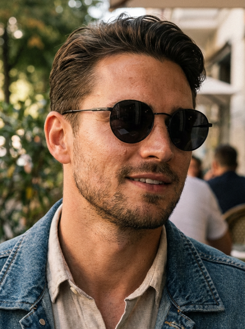 Boléro Sage — Round Metal Sunglasses-20