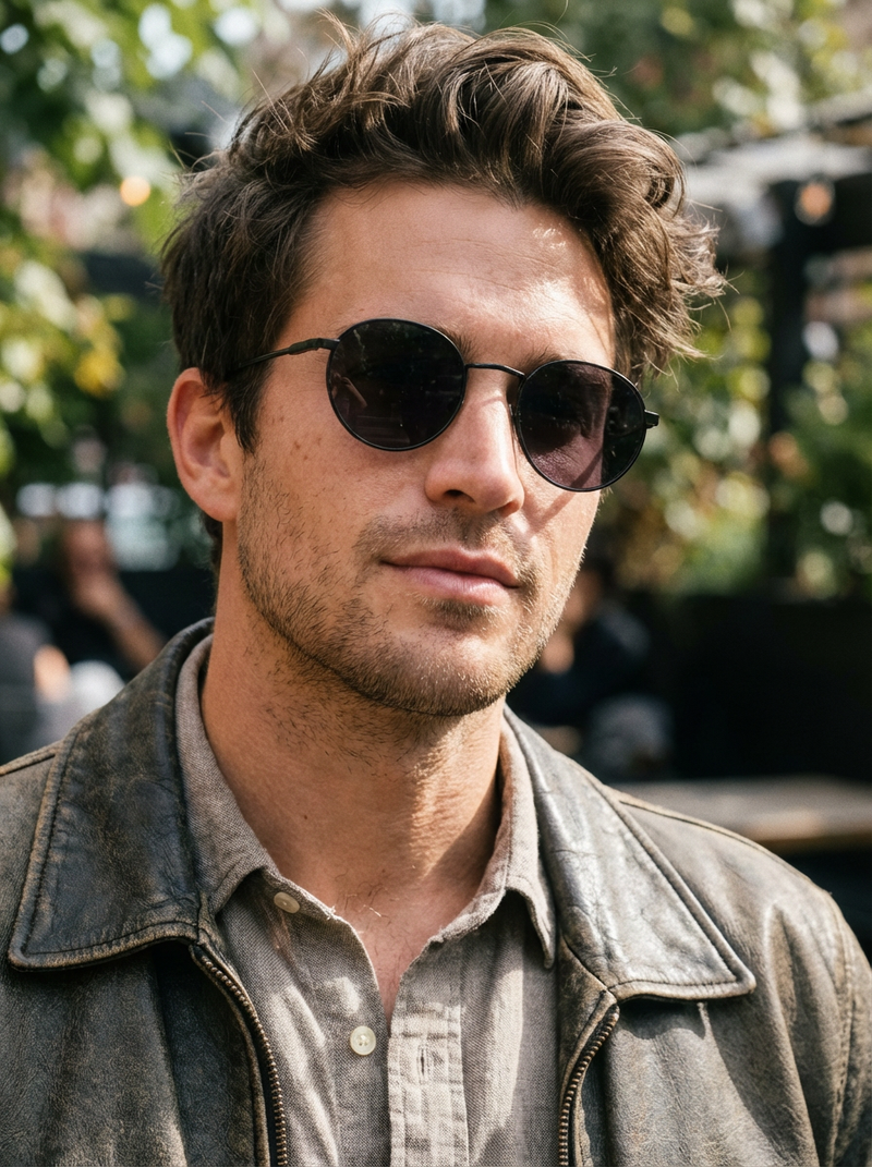 Boléro Sage — Round Metal Sunglasses-19