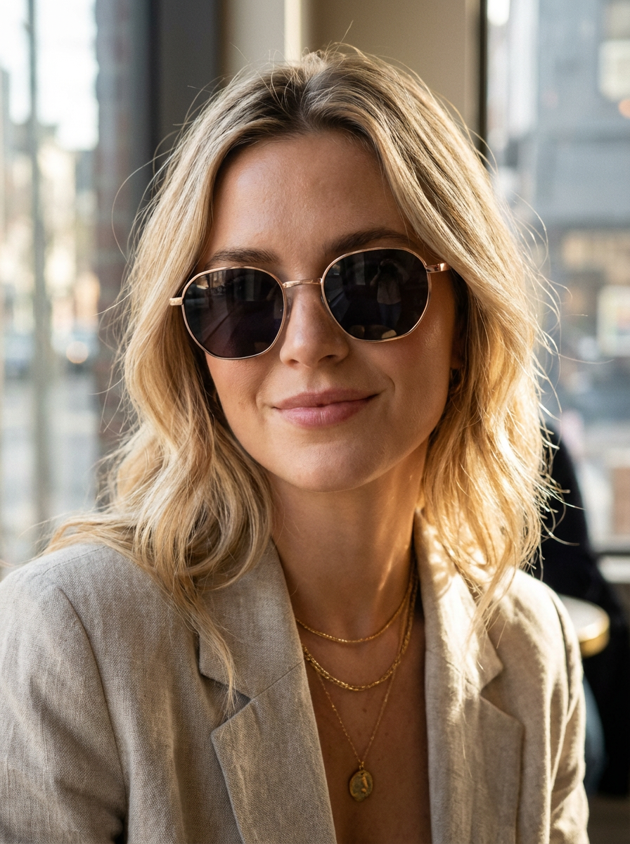 Boléro Onyx — Hexagonal Sunglasses-9