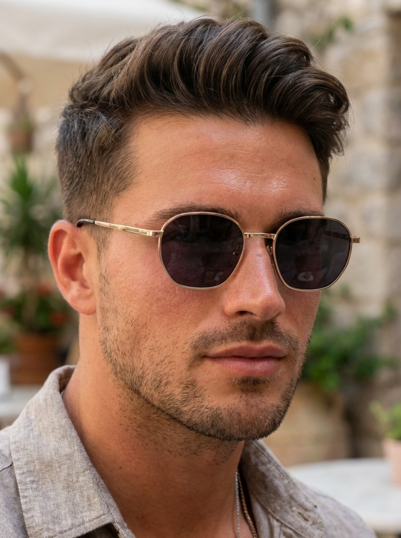Boléro Onyx — Hexagonal Sunglasses-12