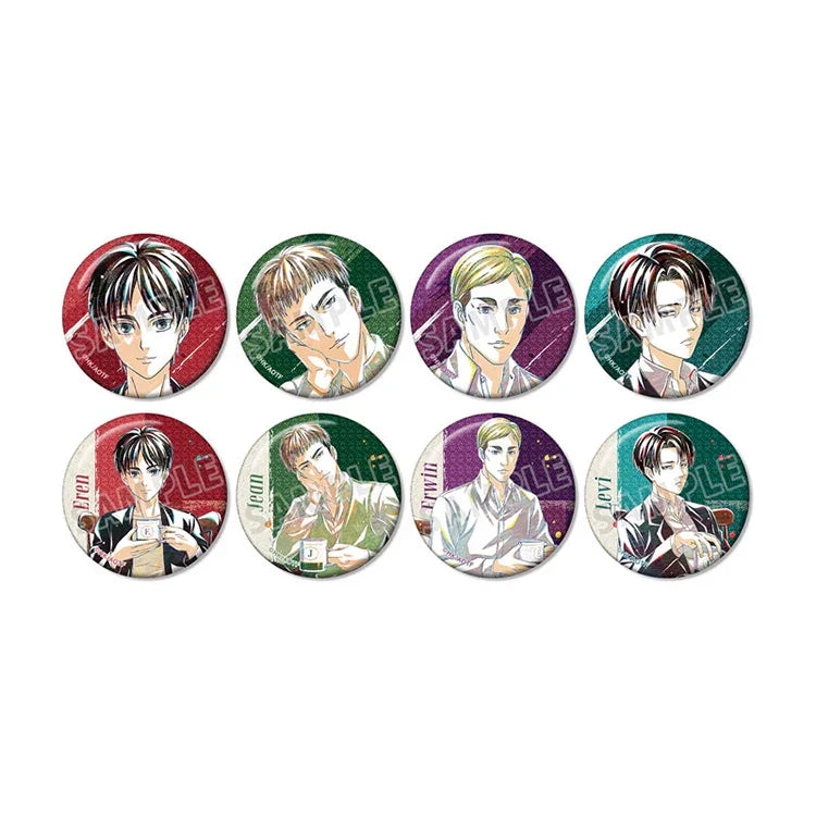 Attack on Titan Anime Merch - Trading Ani-Art Glitter Tin Badge New Illustration Tea Time ver.-1