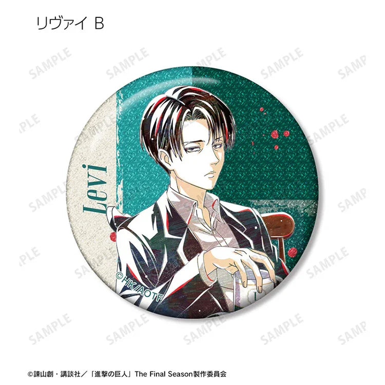 Attack on Titan Anime Merch - Trading Ani-Art Glitter Tin Badge New Illustration Tea Time ver.-9