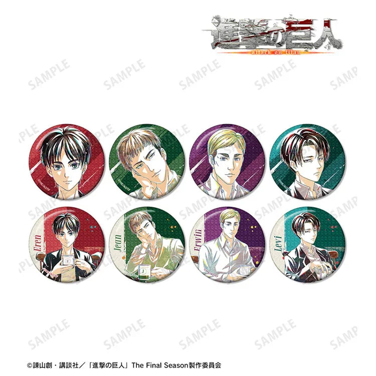 Attack on Titan Anime Merch - Trading Ani-Art Glitter Tin Badge New Illustration Tea Time ver.-10