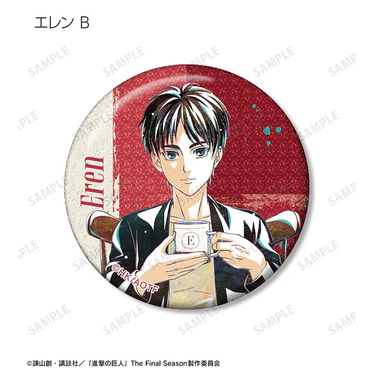 Attack on Titan Anime Merch - Trading Ani-Art Glitter Tin Badge New Illustration Tea Time ver.-6
