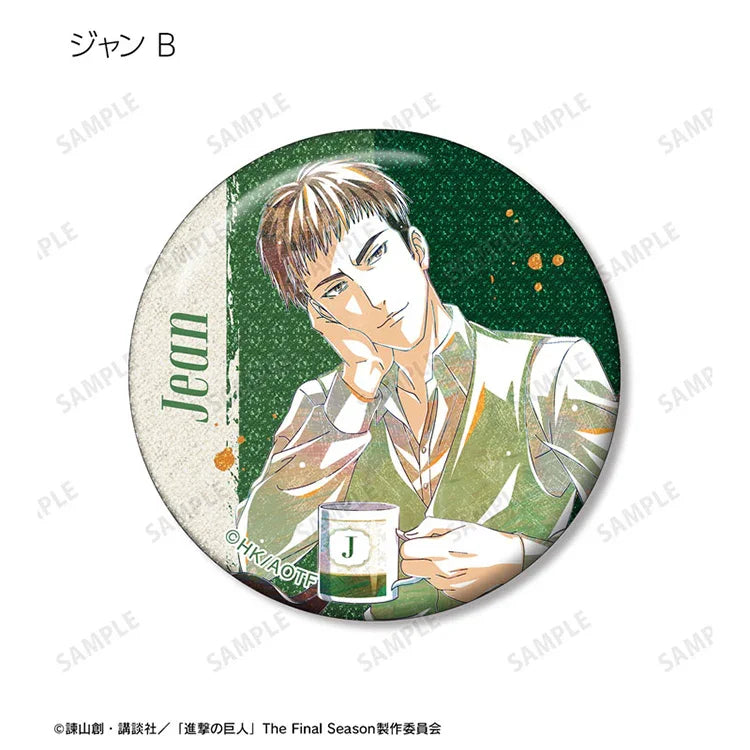 Attack on Titan Anime Merch - Trading Ani-Art Glitter Tin Badge New Illustration Tea Time ver.-7
