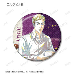 Attack on Titan Anime Merch - Trading Ani-Art Glitter Tin Badge New Illustration Tea Time ver.-8