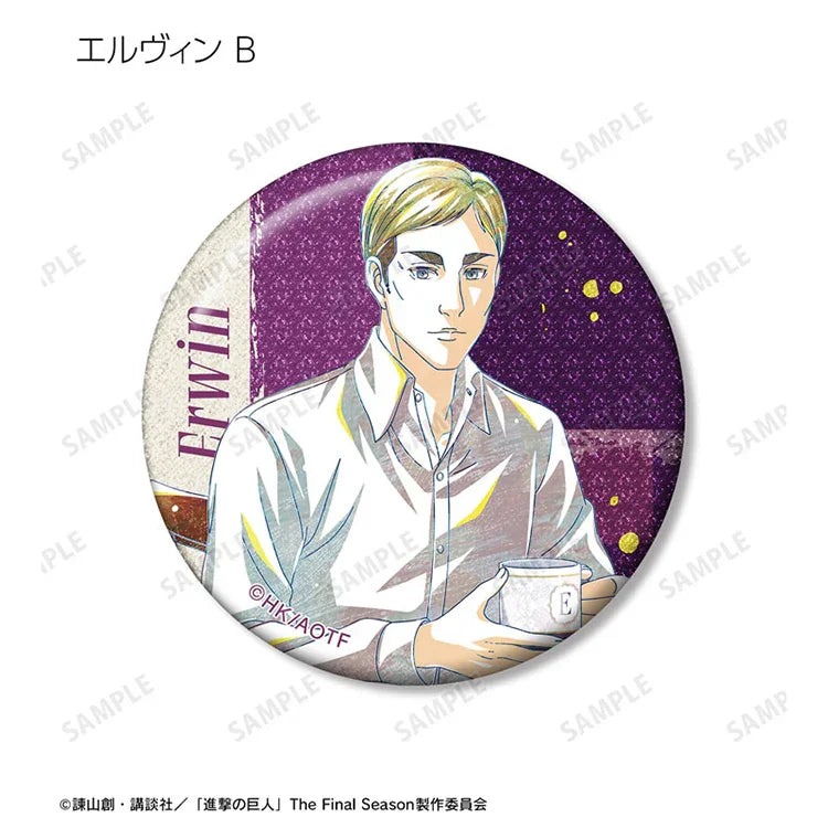 Attack on Titan Anime Merch - Trading Ani-Art Glitter Tin Badge New Illustration Tea Time ver.-8