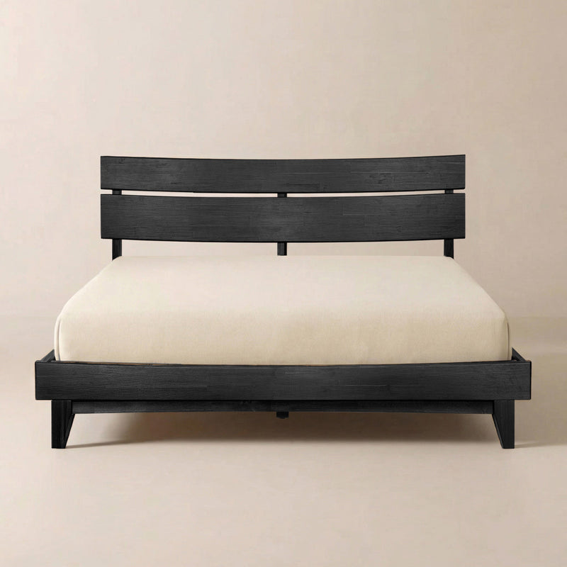 [Compre 1 y Reciba 1] Estructura de cama y mesita de noche de madera maciza Aurora-1