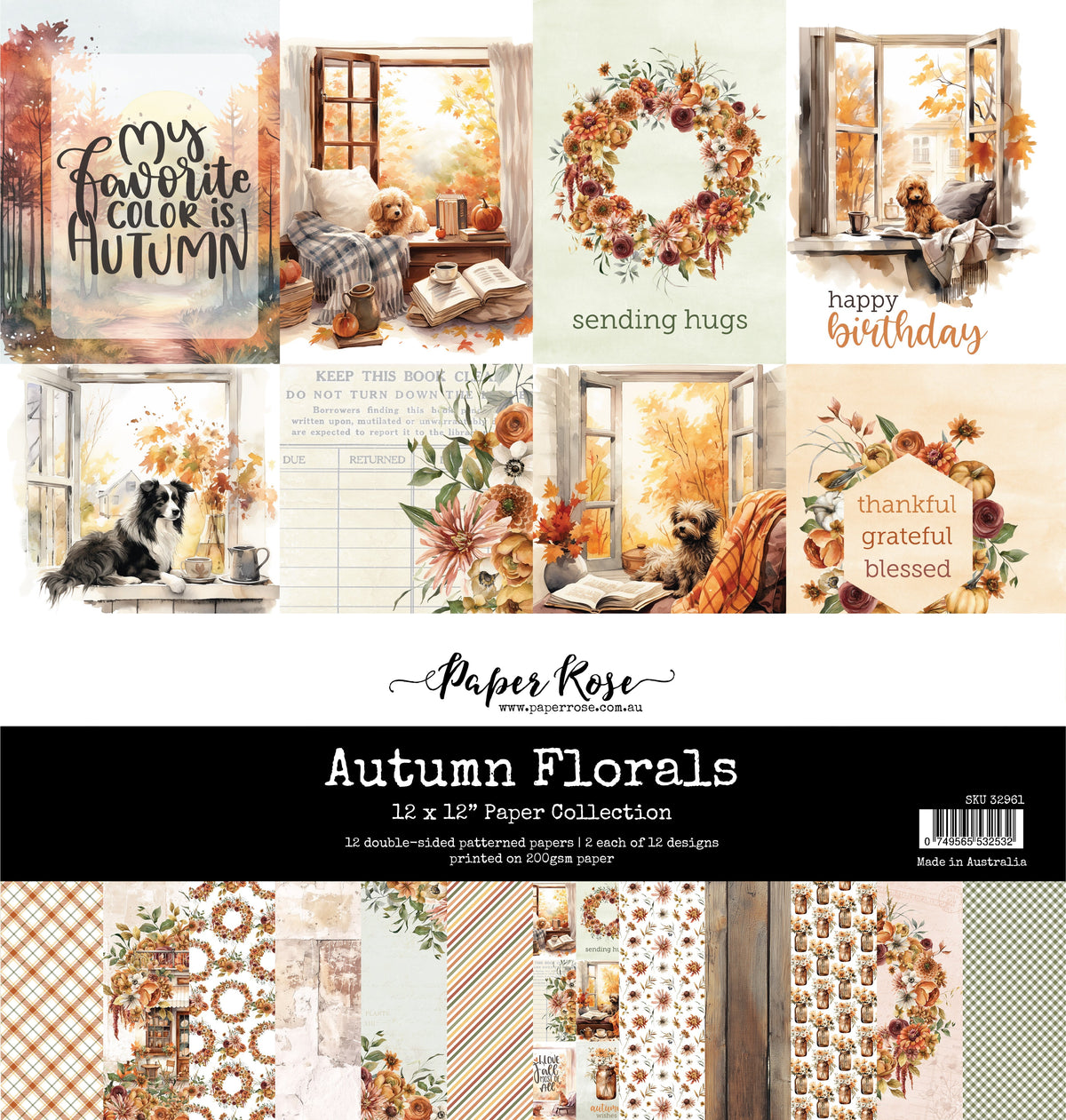 Autumn Florals 12x12 Paper Collection 32961-1