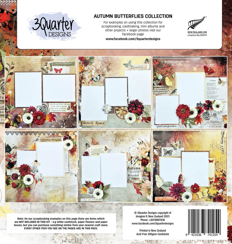 3Quarter Designs - 12" X12" Paper Pack - Autumn Butterfly-8