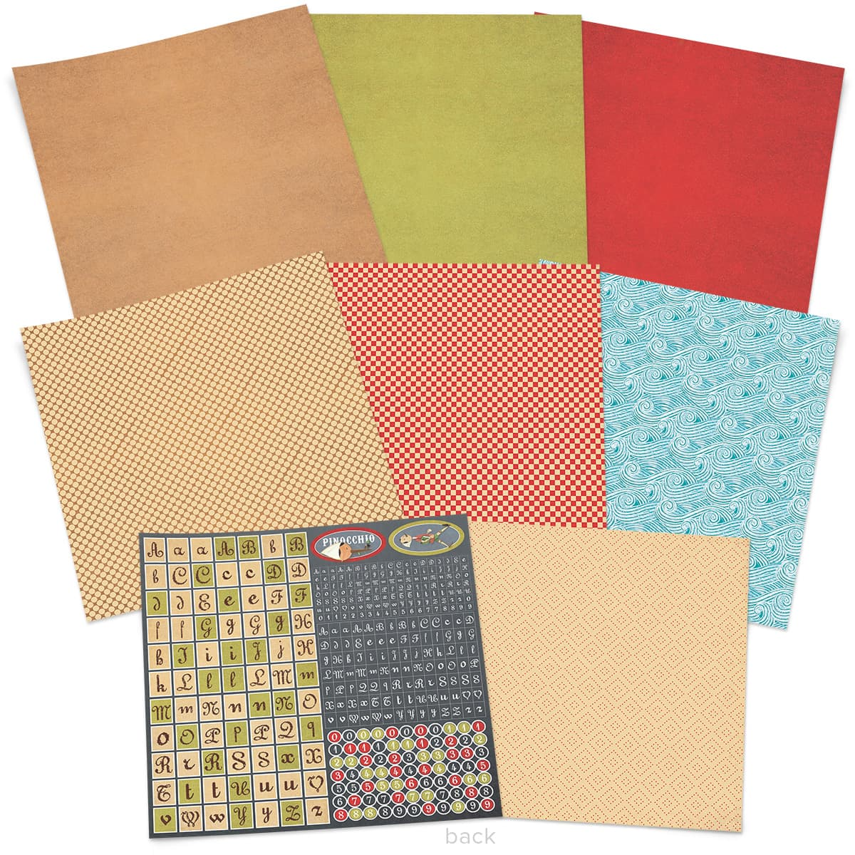 Ciao Bella Avventure Di Pinocchio Patterns Pad 12"x12" 8/Pkg-3