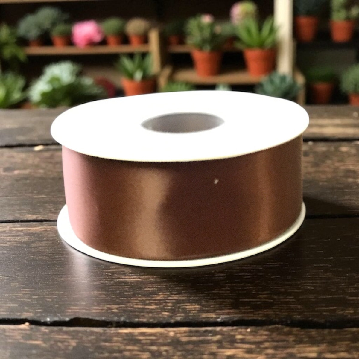 Satin Ribbon Double Face-Chocolate Brown #870 -3.8 cm Wide-1