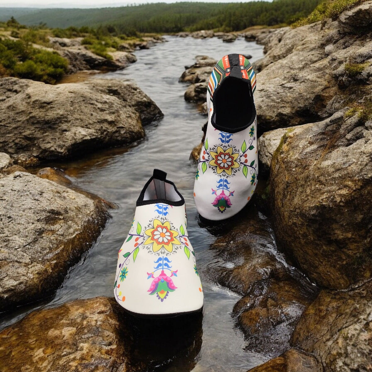 White Bloom Aqua Shoes-1