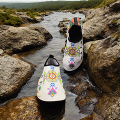 White Bloom Aqua Shoes-1