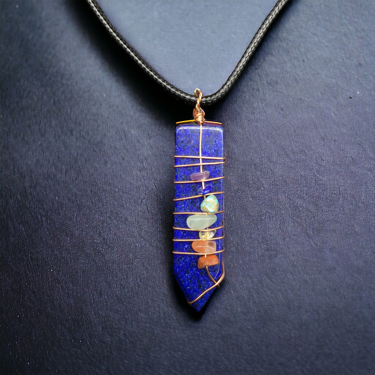 Natural Sword Chakra Unisex Blue Pendant-2