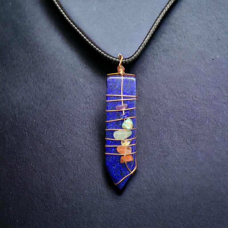 Natural Sword Chakra Unisex Blue Pendant-2