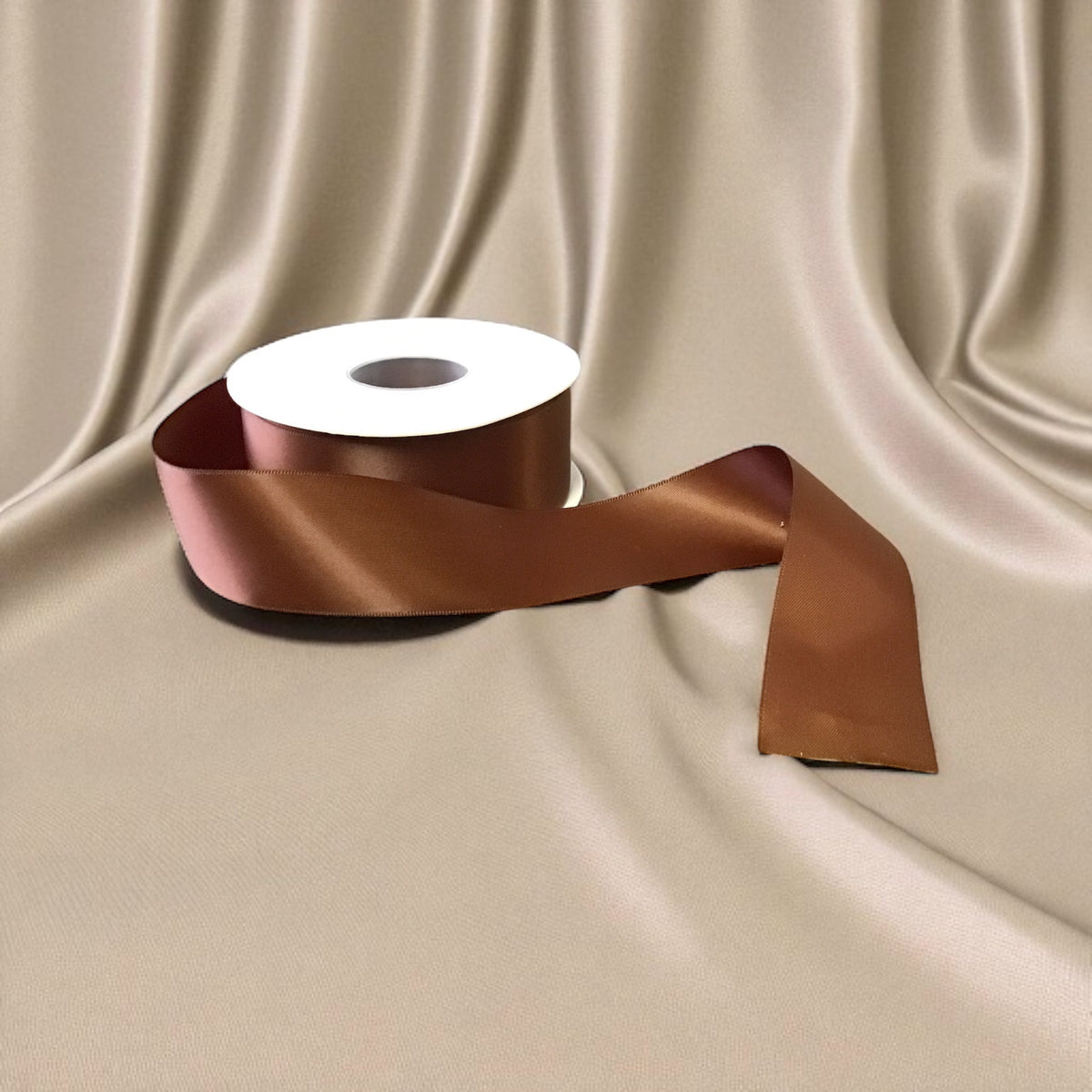 Satin Ribbon Double Face-Chocolate Brown #870 -3.8 cm Wide-2