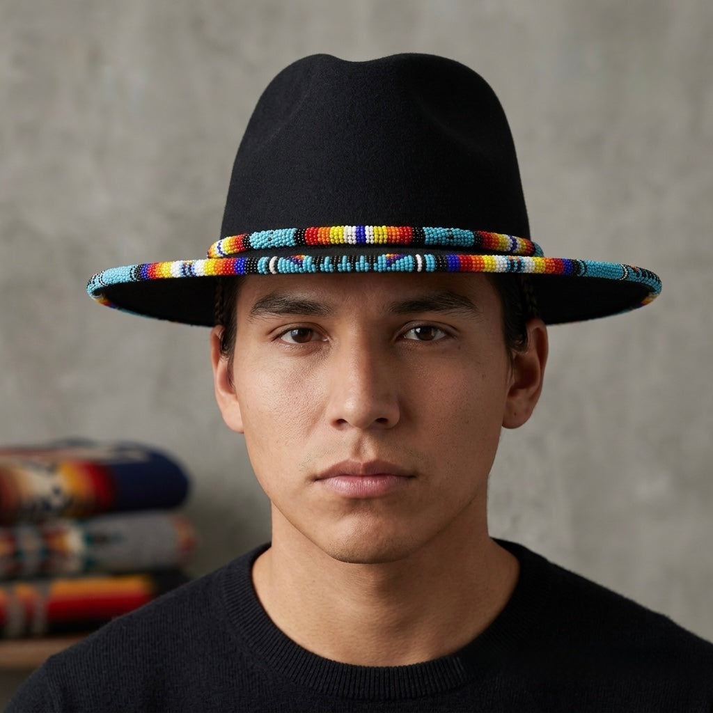 Size-59 Handmade Beaded Hat-6