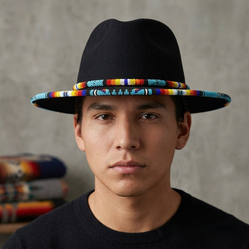 Size-59 Handmade Beaded Hat-6