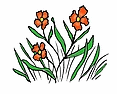 Frog's Whiskers Ink Stamp - Grass/Flowers Sm-1