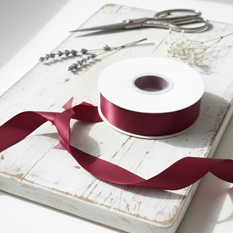 30 Meter Double Maroon #789 Ribbon Roll-1
