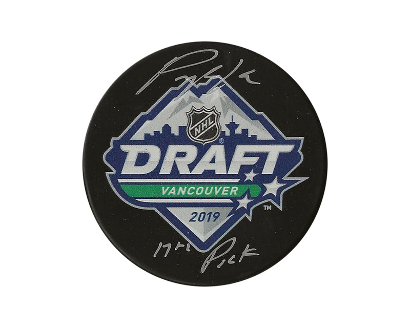 Peyton Krebs Autographed 2019 NHL Draft Puck Inscribed "17th Pick"-1