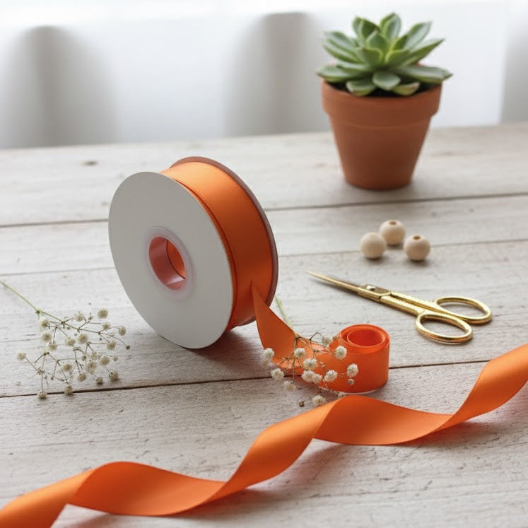 30 Meter Double Face Orange #751 Ribbon Roll-2