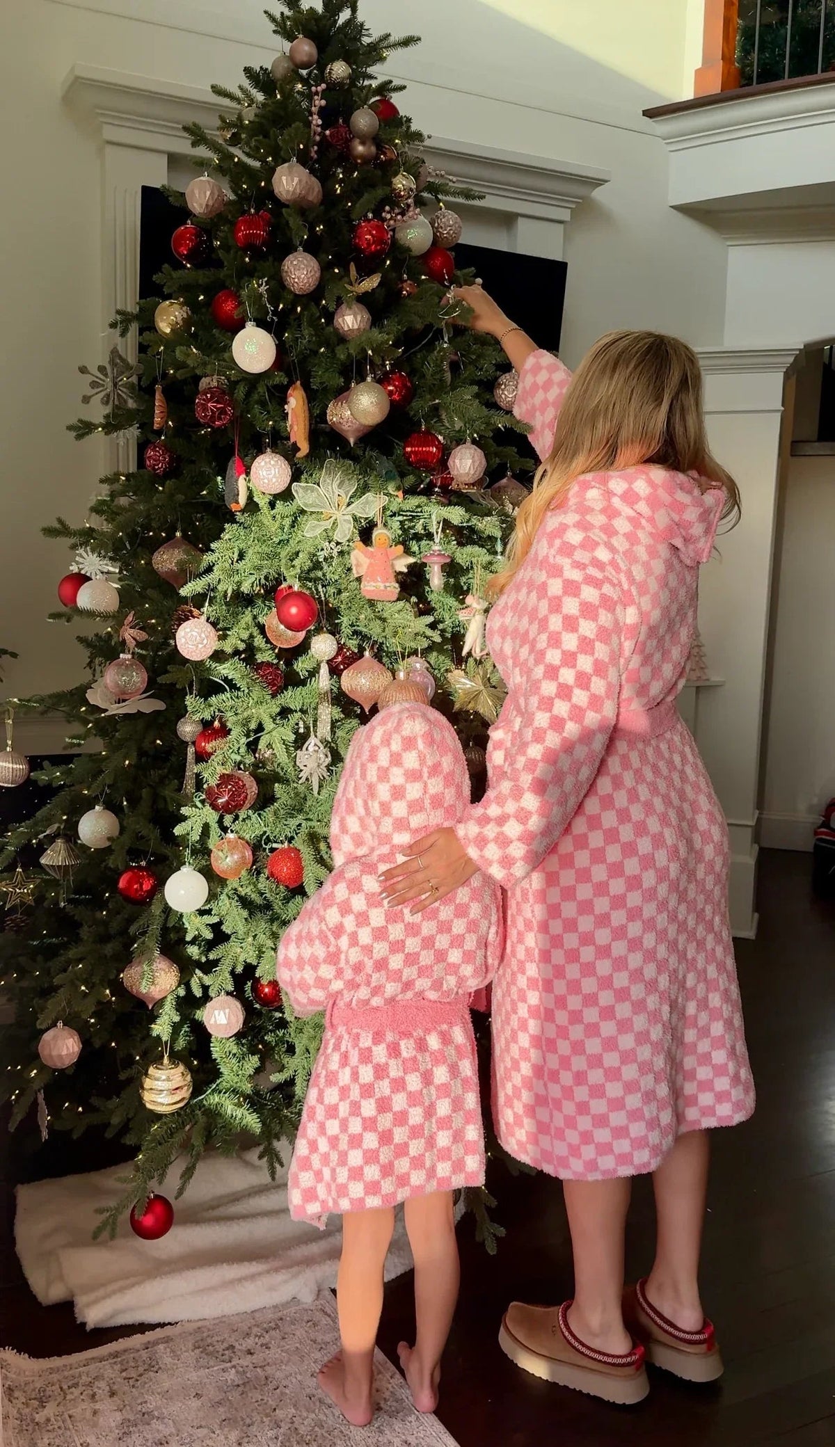 Childrens Check Print Hooded Robe-4