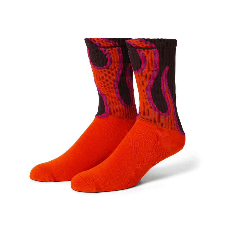 HUF 'Exhaust' Crew Socks - Brown/Orange-1