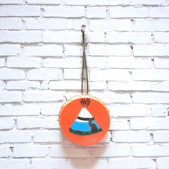 Interior Rear View Mirror Hanging Drum with Tepee-1