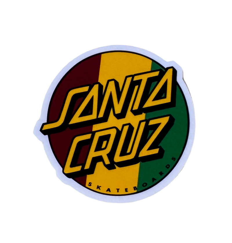 Santa Cruz 'Tri-Color' Sticker - Red/Yellow/Green-1