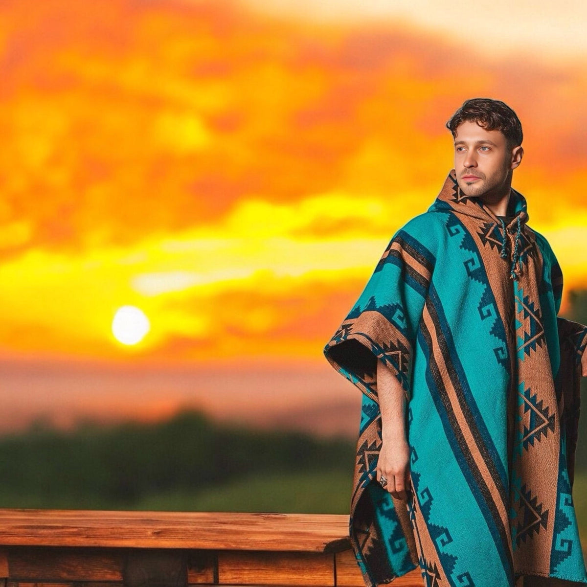 Pure Llama Wool Poncho-2