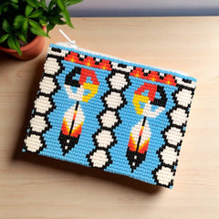 Feather with Dreamcatcher Beaded coin purse-2
