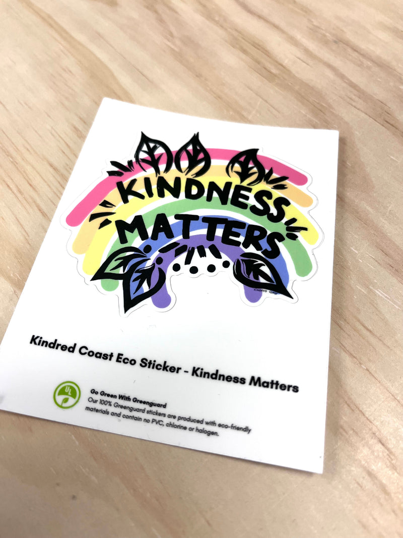 RAINBOW KINDNESS MATTERS Eco Vinyl Stickers-1
