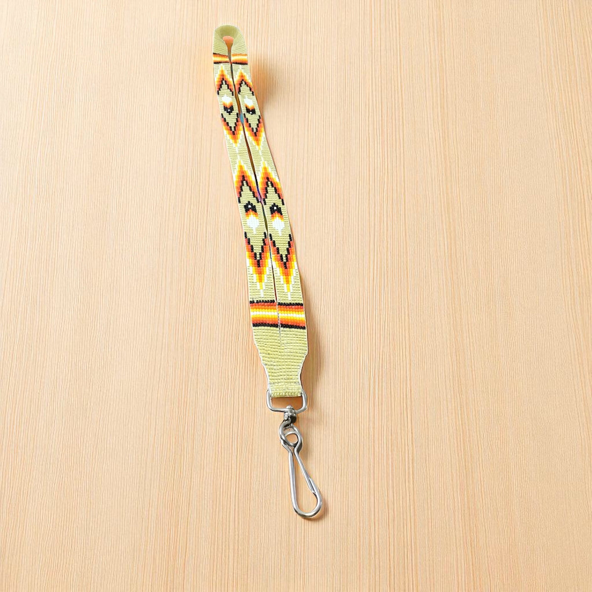 Light Yellow Native Beaded Lanyard