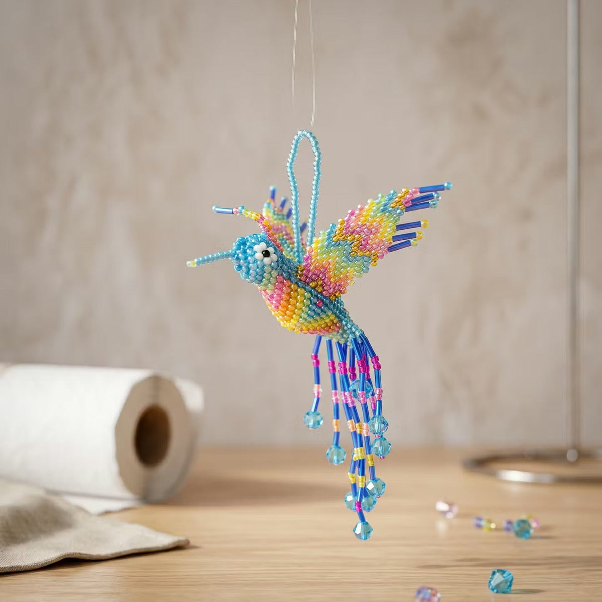 Blue Beaded Humming Bird-4